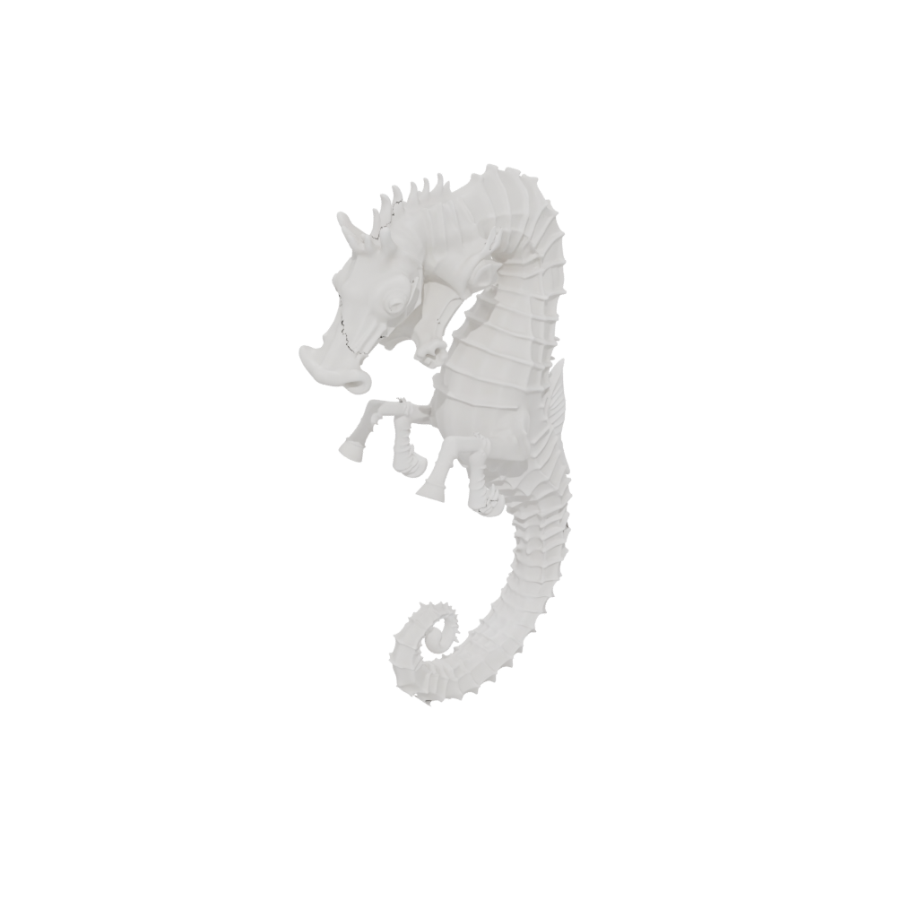Marble Articulated Seahorse