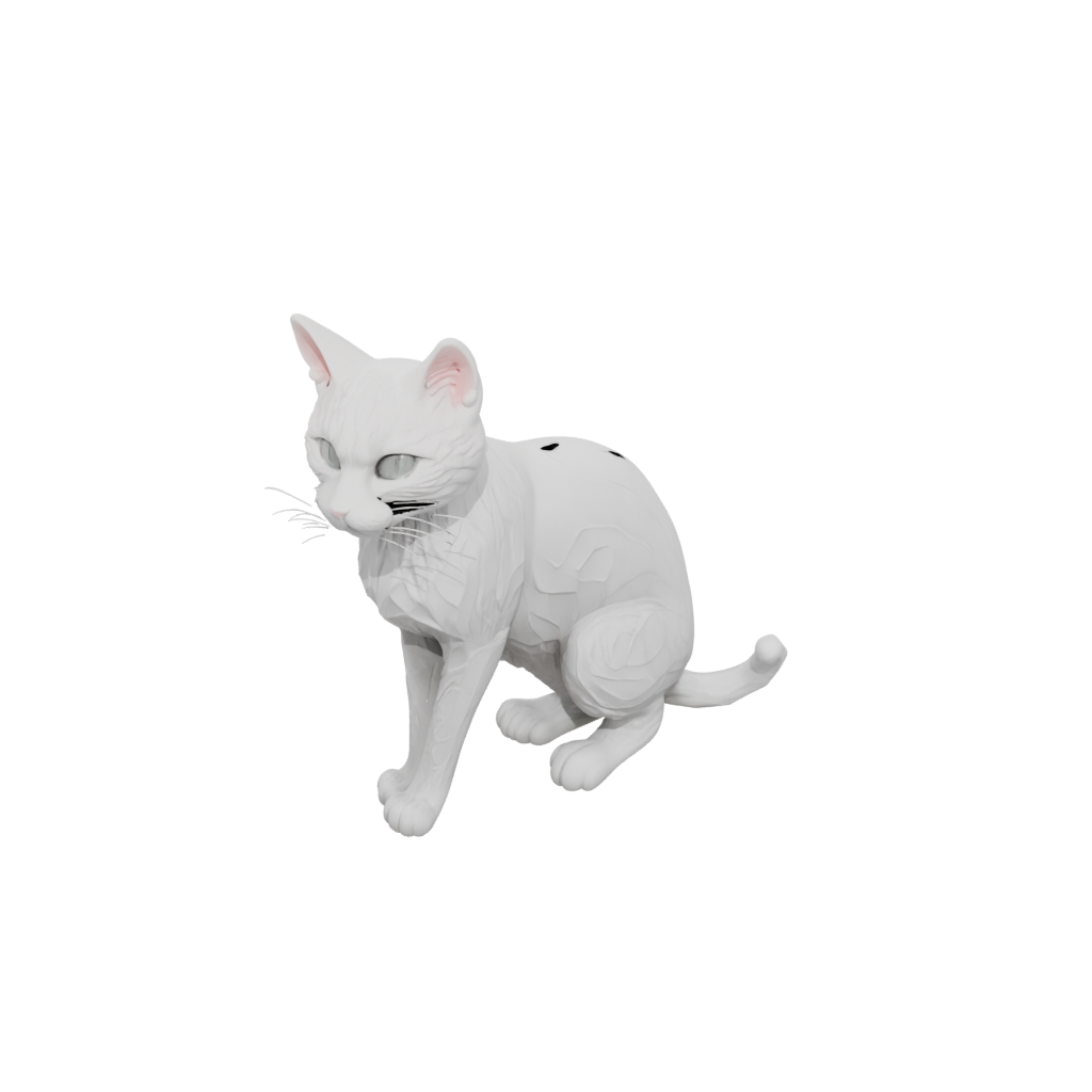 Marble Textured Articulated Cat
