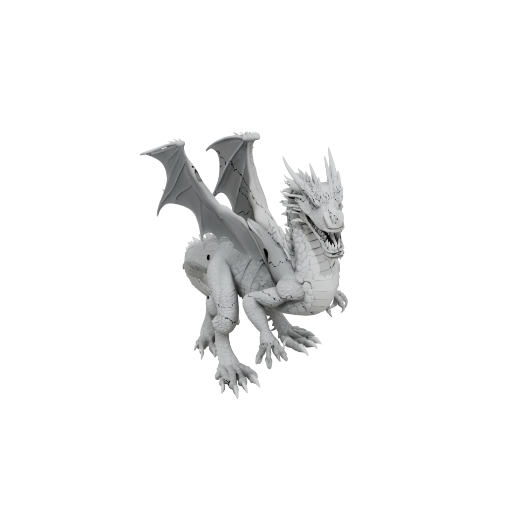 Marble Textured Articulated Dragon Long