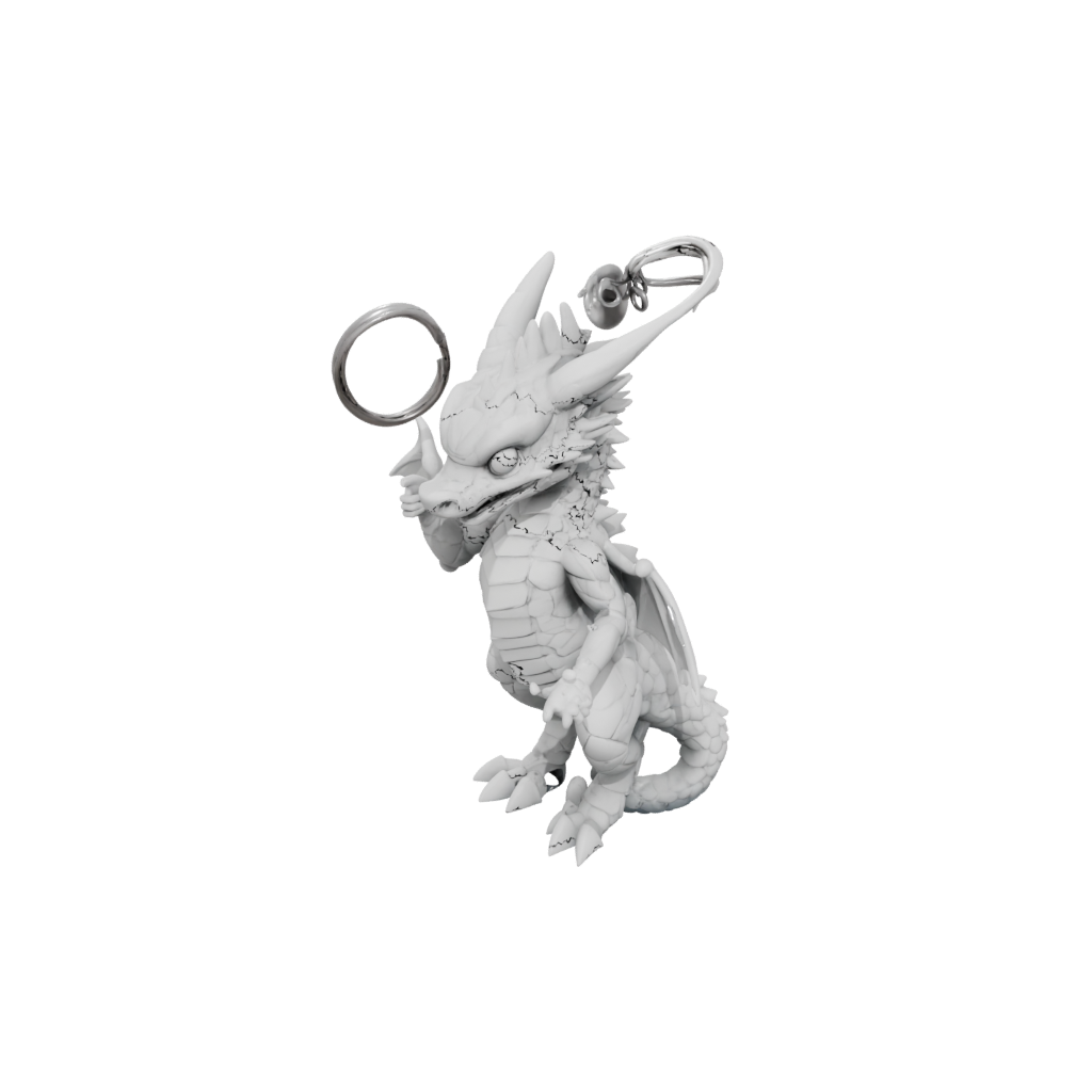 Marble Textured Articulated Keychain Dragonling