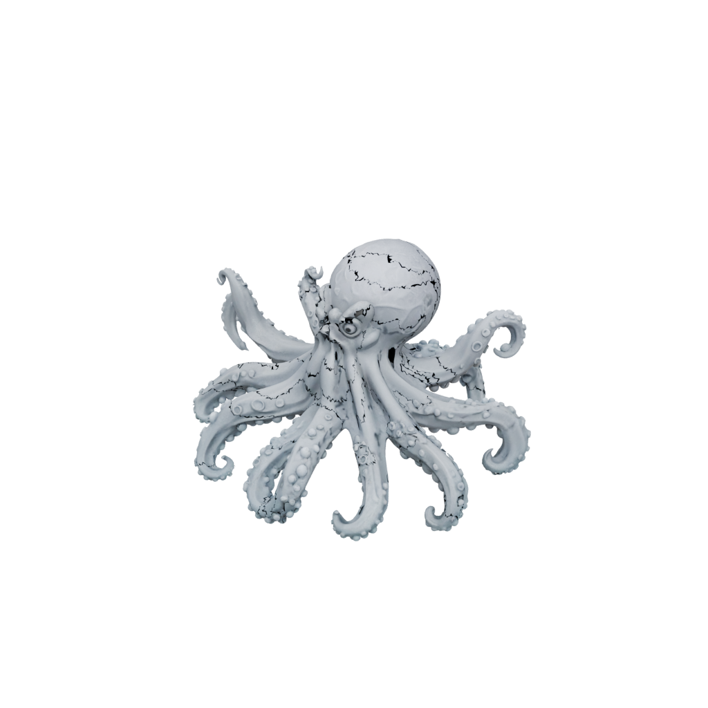 Marble Textured Articulated Octopus Mini