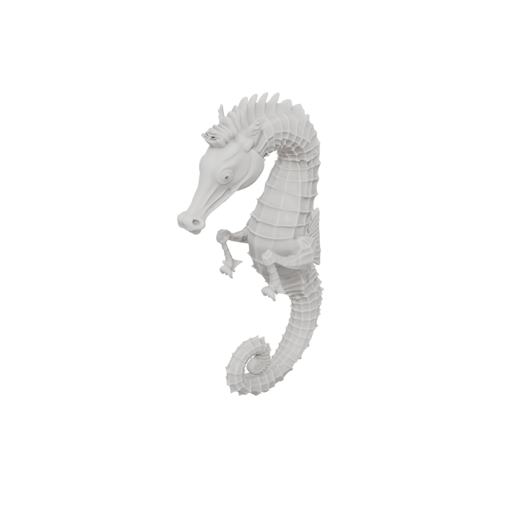 Marble Textured Articulated Seahorse