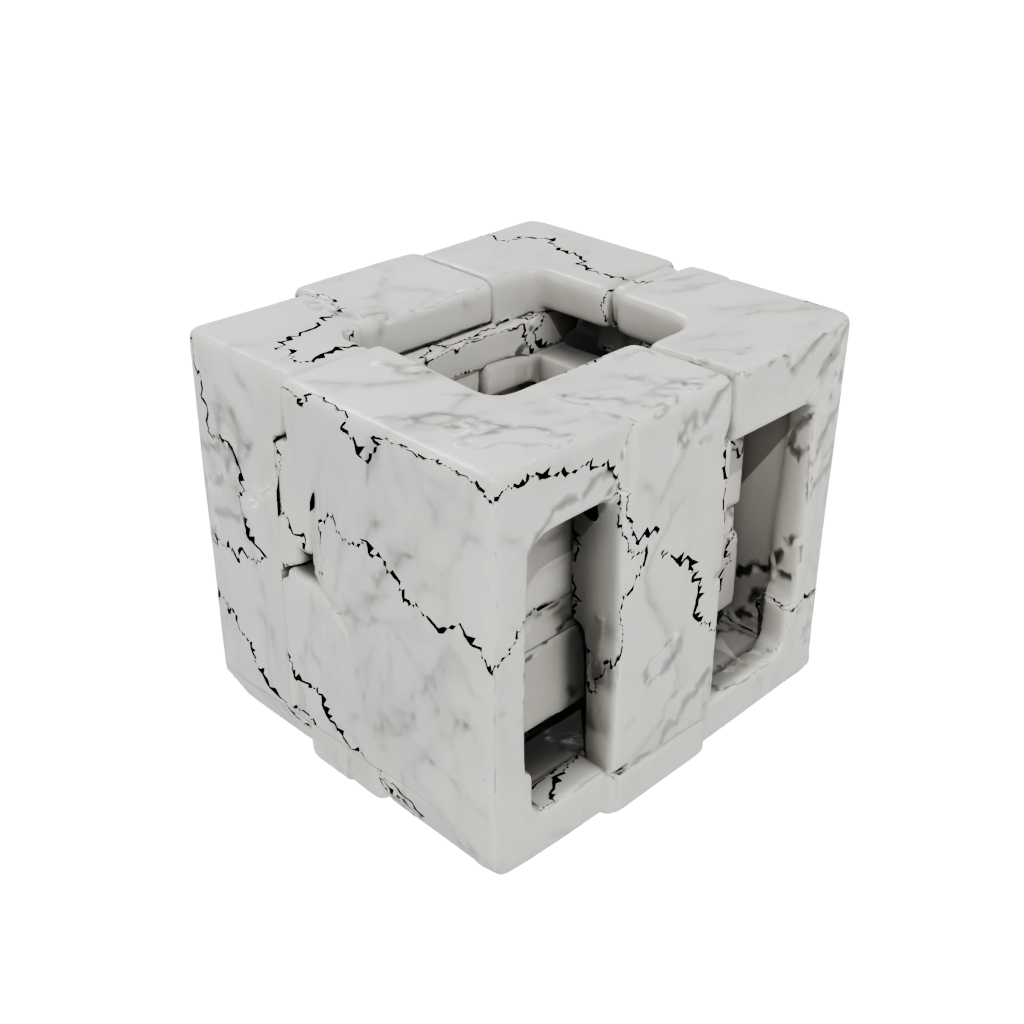 Marble Textured Folding Hinge Cube