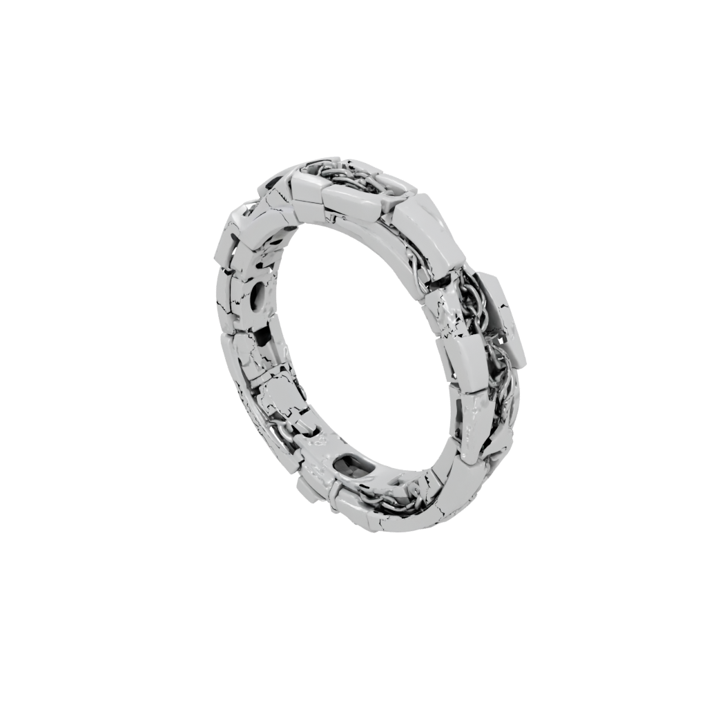 Marble Textured Interlocking Ring Chain