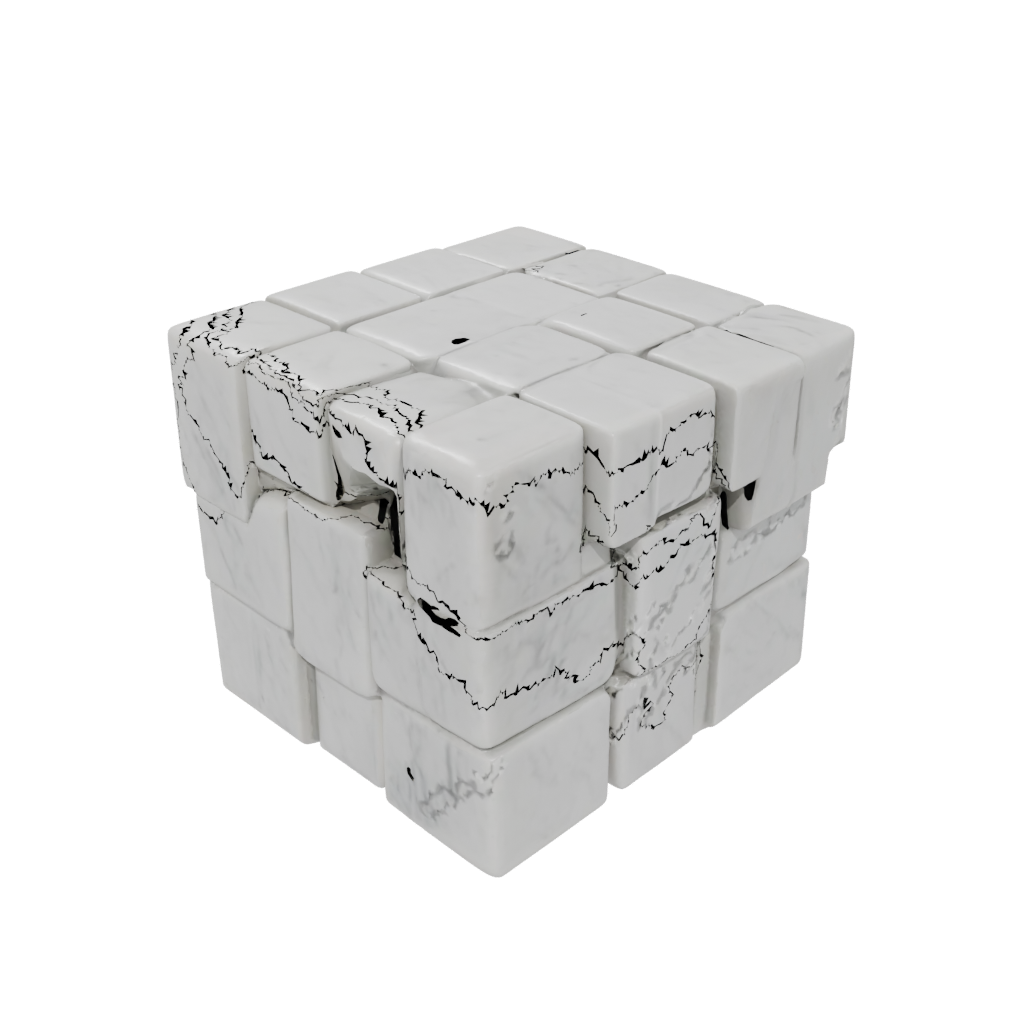 Marble Textured Slide-Puzzle Cube