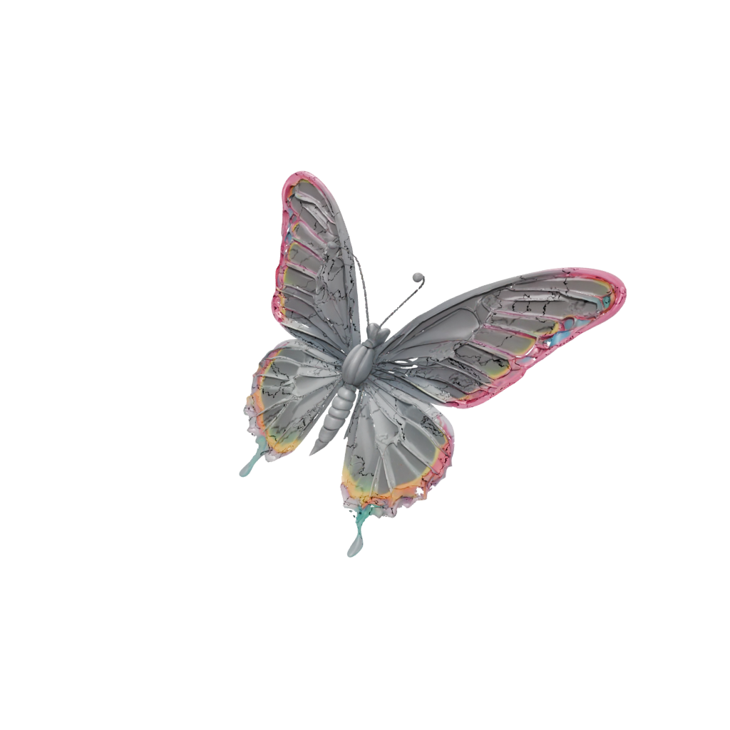 Neon Pocket Articulated Butterfly