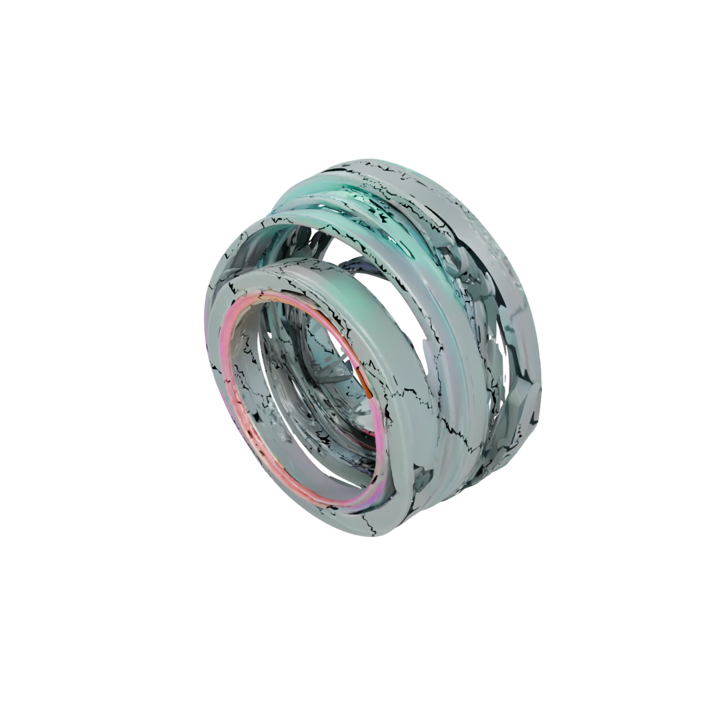 Neon Pocket Nested Rotating Rings