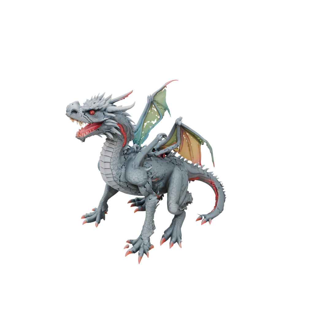 Neon Big Articulated Dragon Long