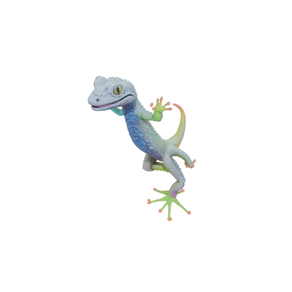 Neon Big Articulated Gecko