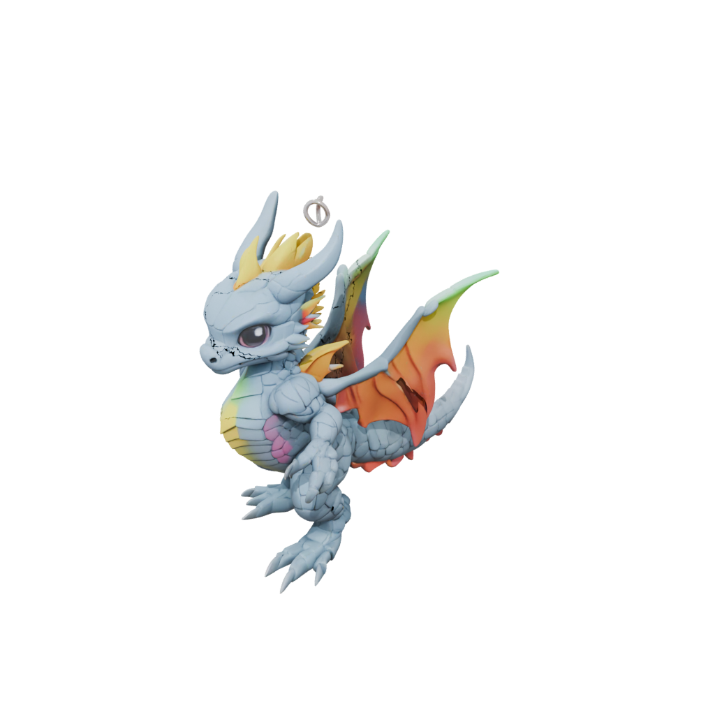 Neon Big Articulated Keychain Dragonling
