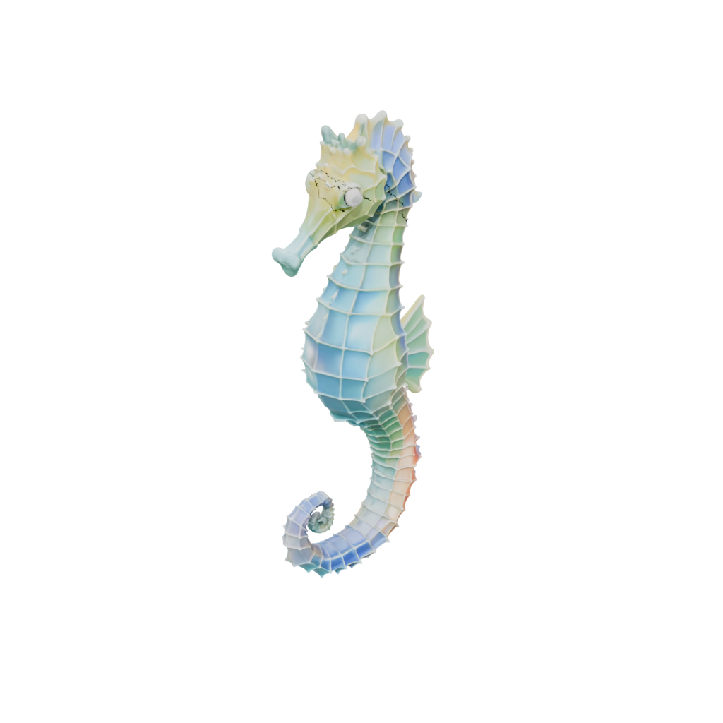 Neon Big Articulated Seahorse