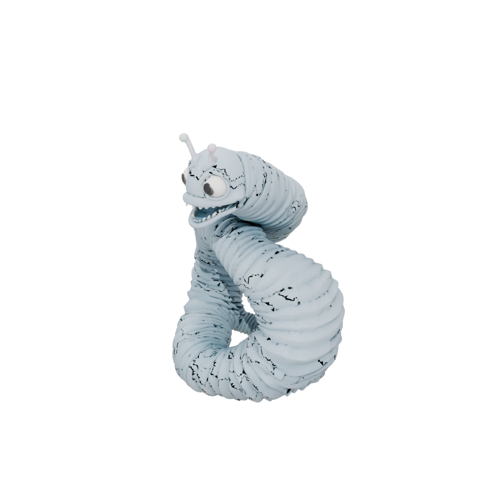 Neon Big Articulated Worm