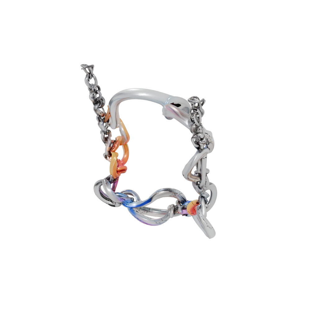 Neon Big Interlocking Ring Chain