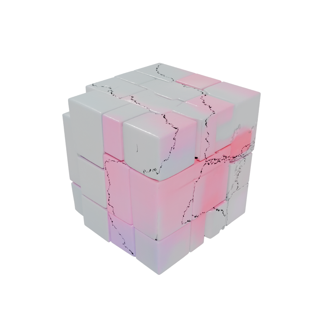 Neon Big Slide-Puzzle Cube