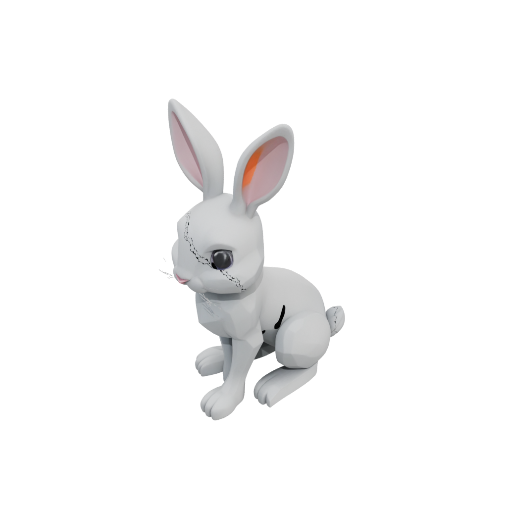 Neon Soft Articulated Bunny