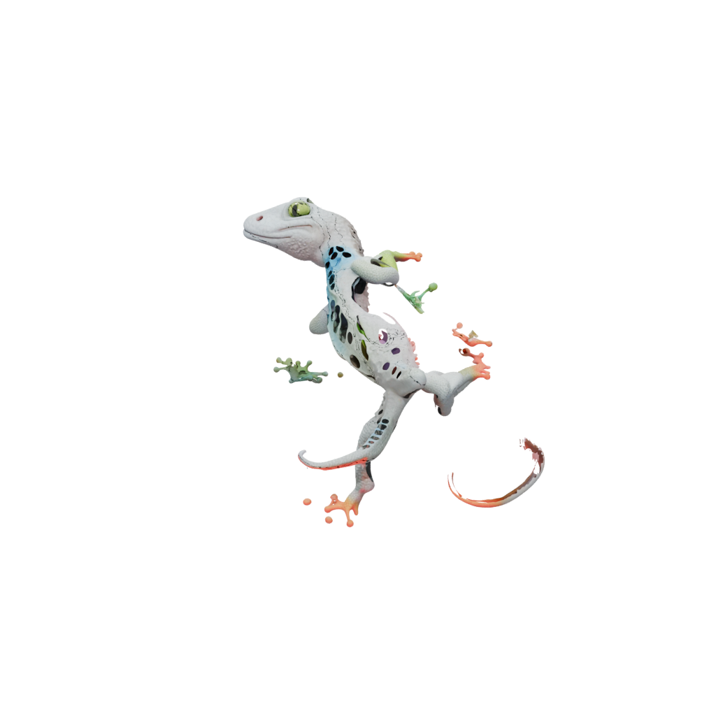 Neon Soft Articulated Gecko