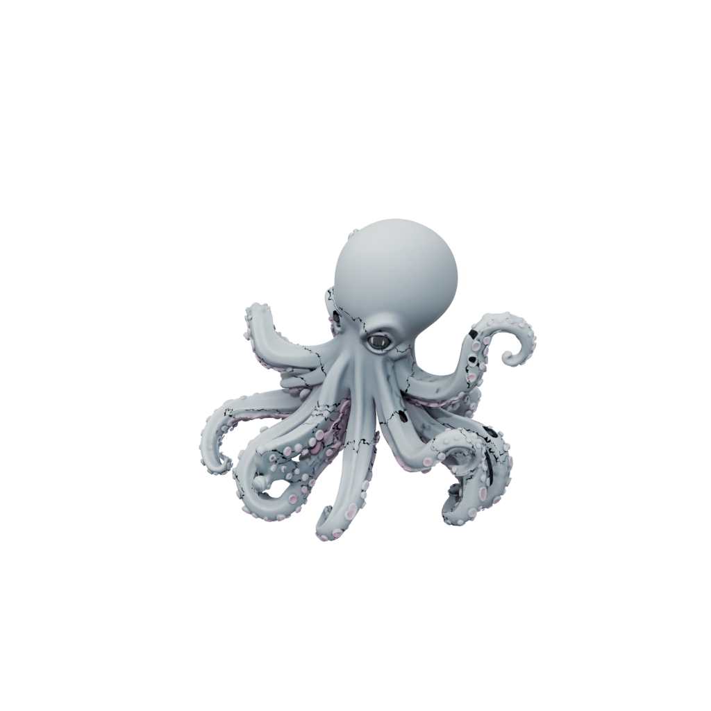 Neon Soft Articulated Octopus Mini