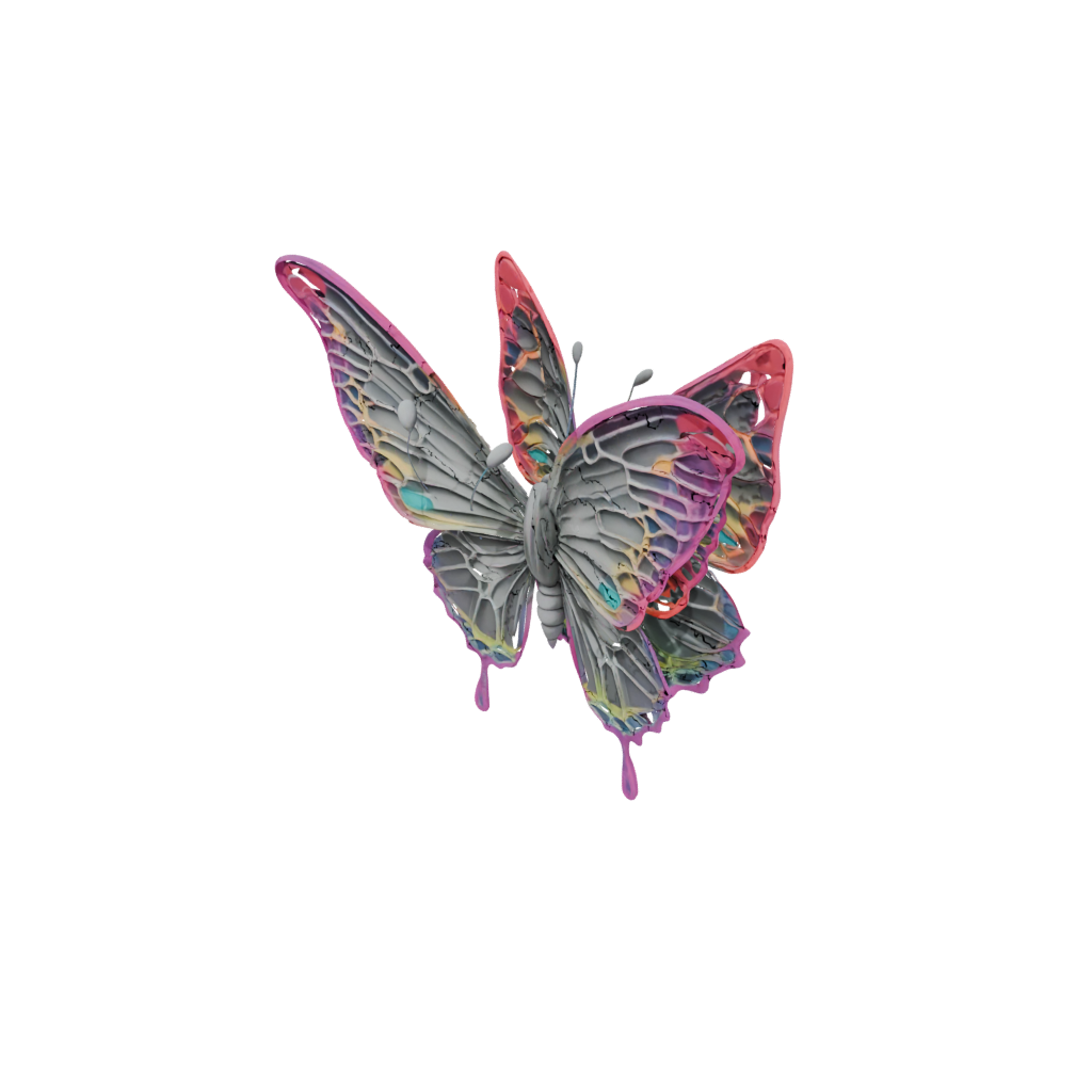 Neon Articulated Butterfly