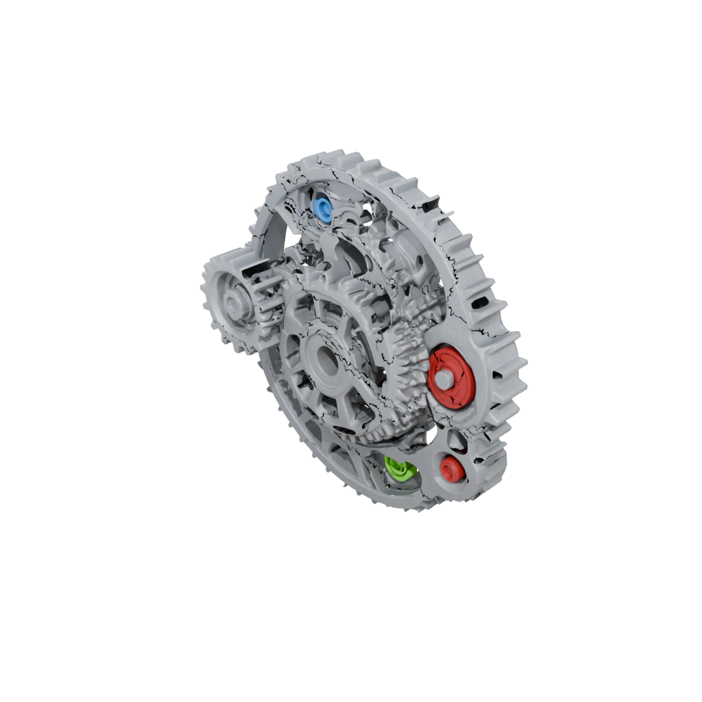 Neon Gear-Train Fidget