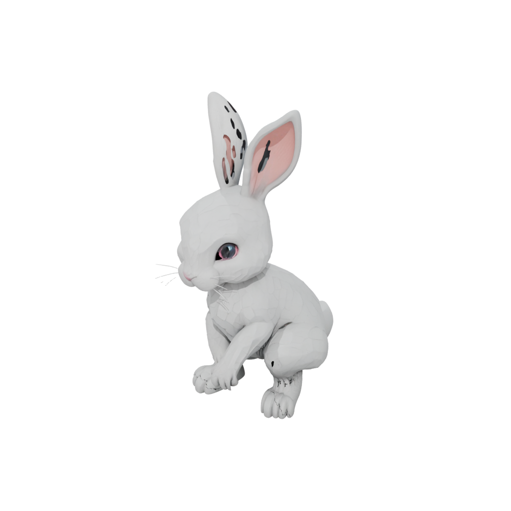 Neon Textured Articulated Bunny