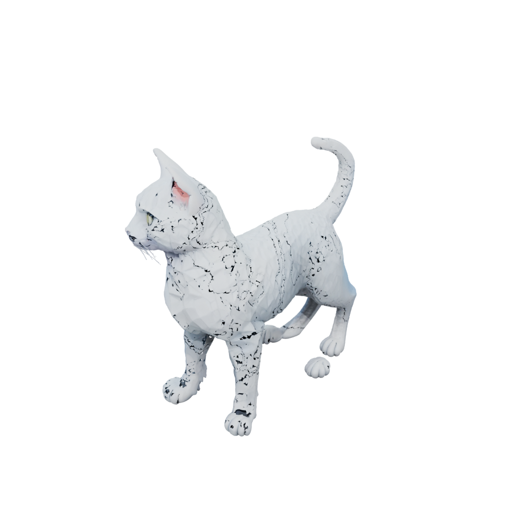Neon Textured Articulated Cat