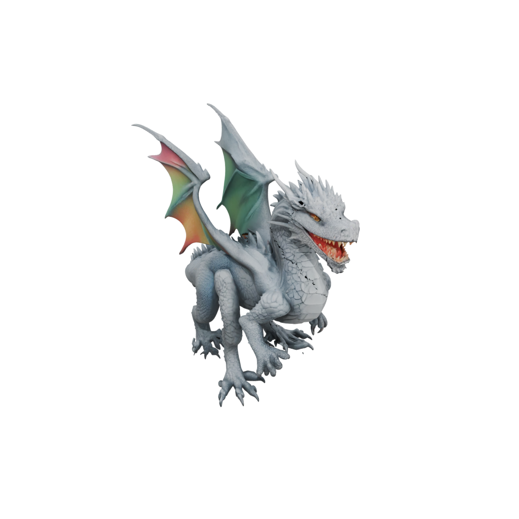 Neon Textured Articulated Dragon Long