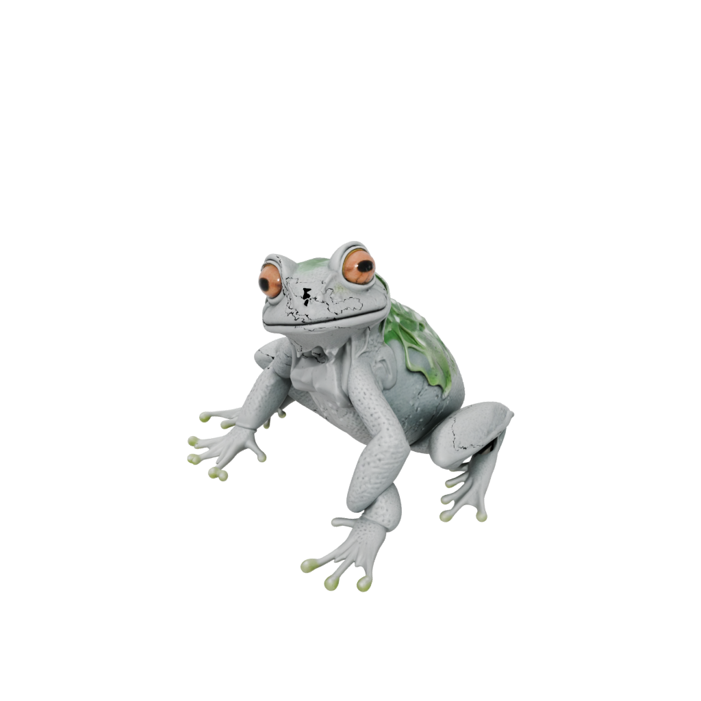 Neon Textured Articulated Frog