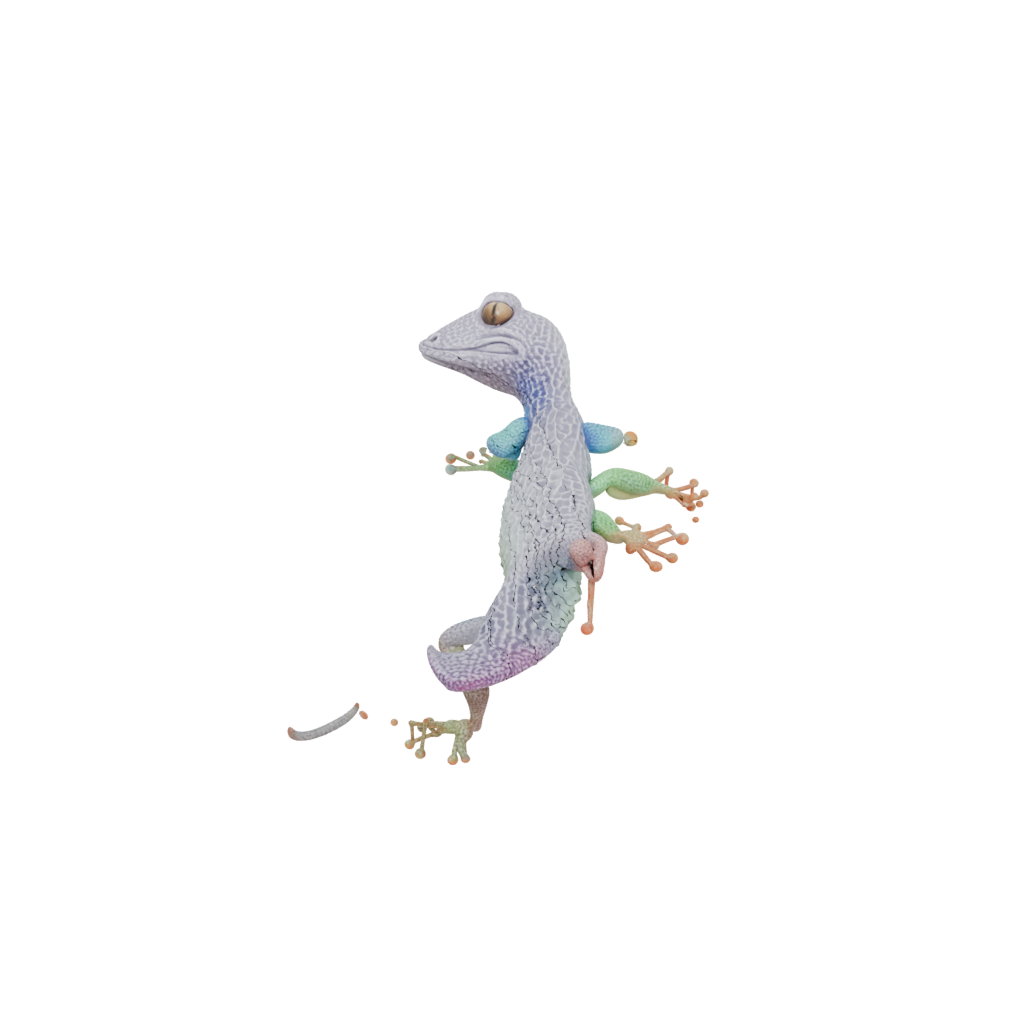 Neon Textured Articulated Gecko