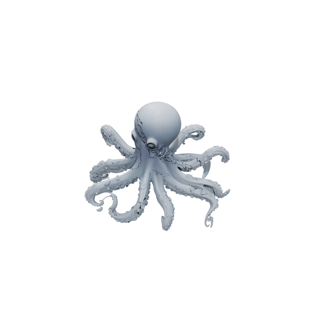 Neon Textured Articulated Octopus Mini