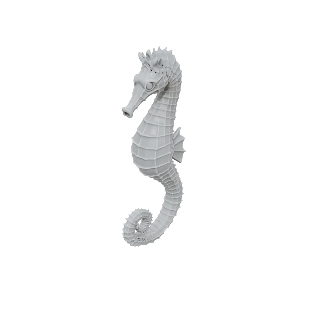 Neon Textured Articulated Seahorse