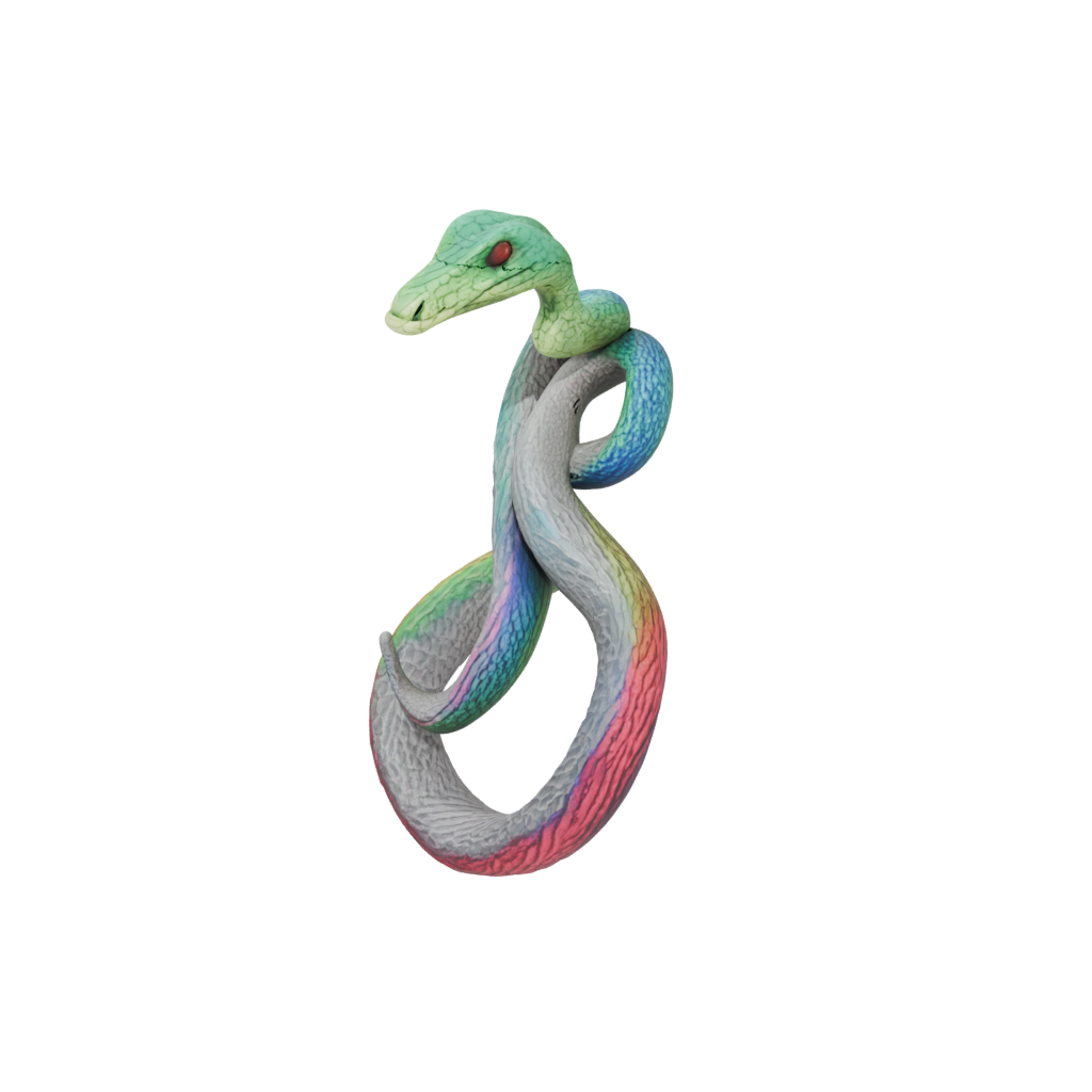 Neon Textured Articulated Snake Long