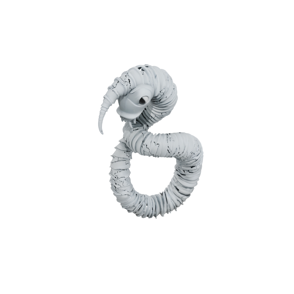 Neon Textured Articulated Worm
