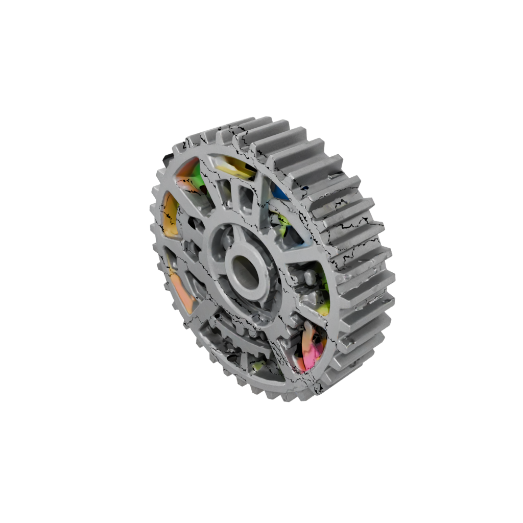 Neon Textured Gear-Train Fidget