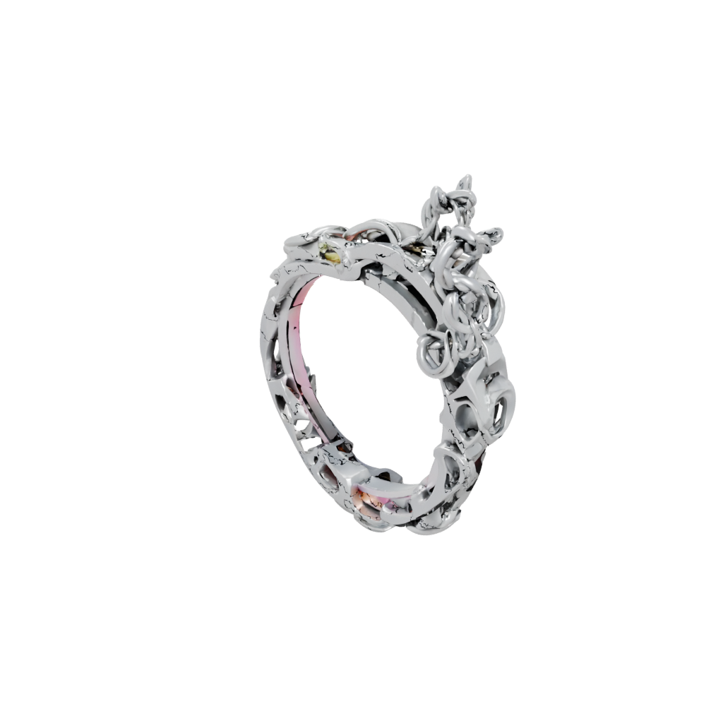 Neon Textured Interlocking Ring Chain