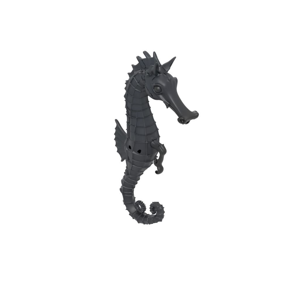 Obsidian Pocket Articulated Seahorse