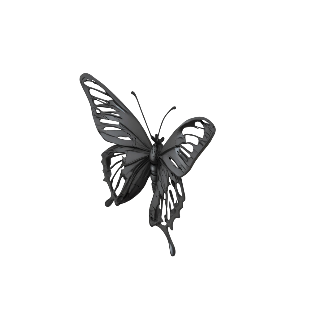 Obsidian Big Articulated Butterfly