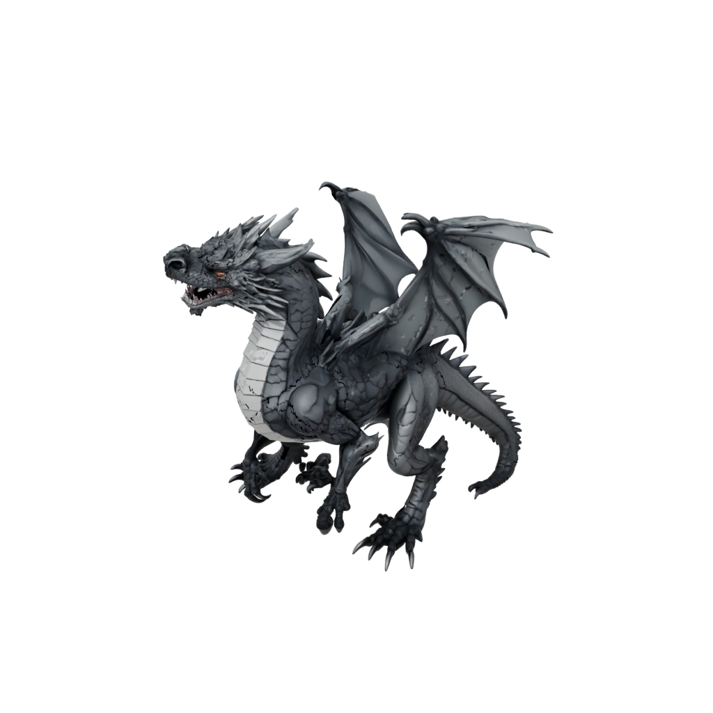 Obsidian Big Articulated Dragon Long