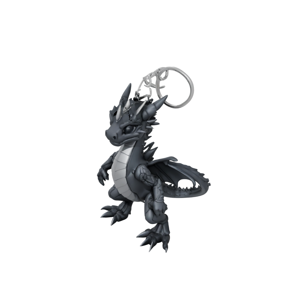 Obsidian Big Articulated Keychain Dragonling