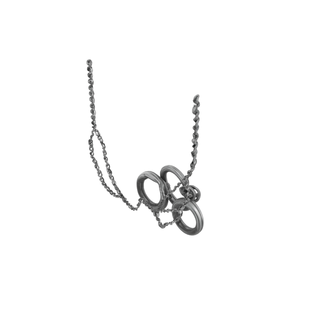 Obsidian Big Interlocking Ring Chain