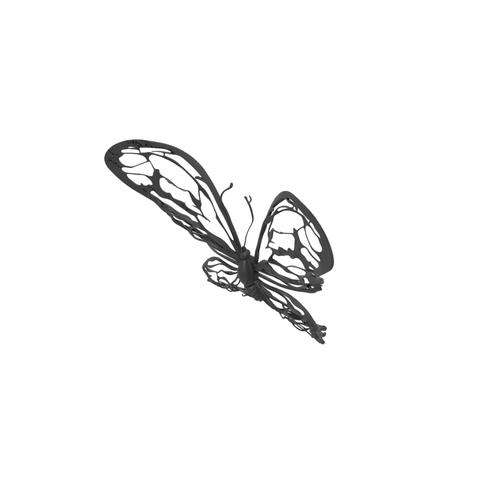 Obsidian Soft Articulated Butterfly