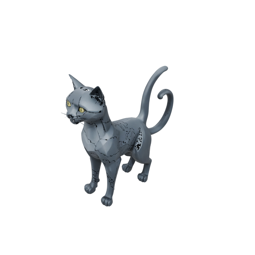 Obsidian Soft Articulated Cat
