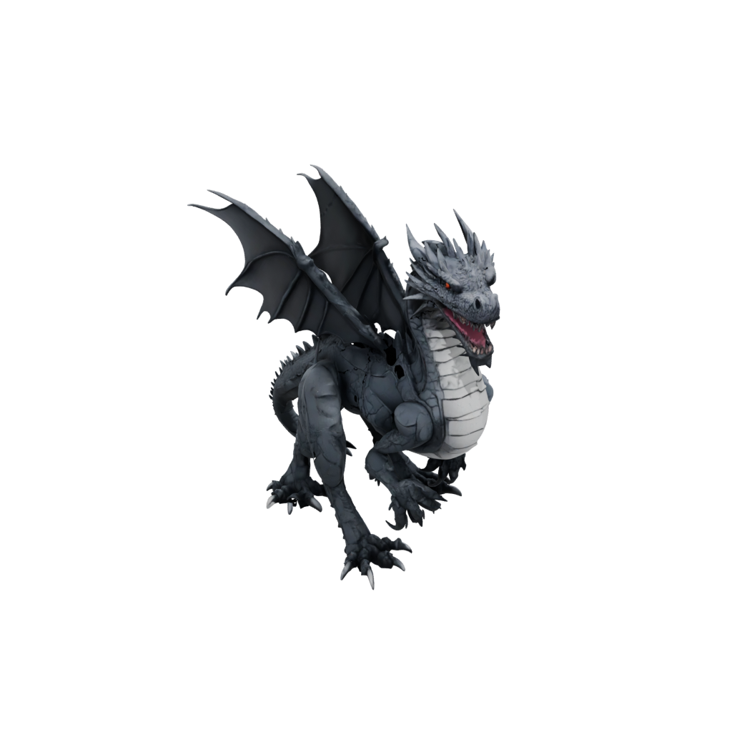Obsidian Soft Articulated Dragon Long