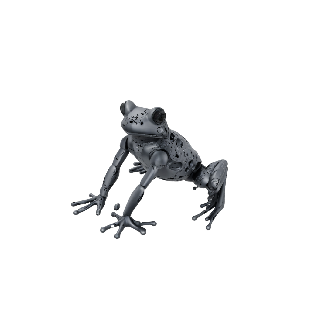 Obsidian Soft Articulated Frog
