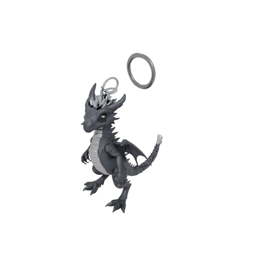 Obsidian Soft Articulated Keychain Dragonling