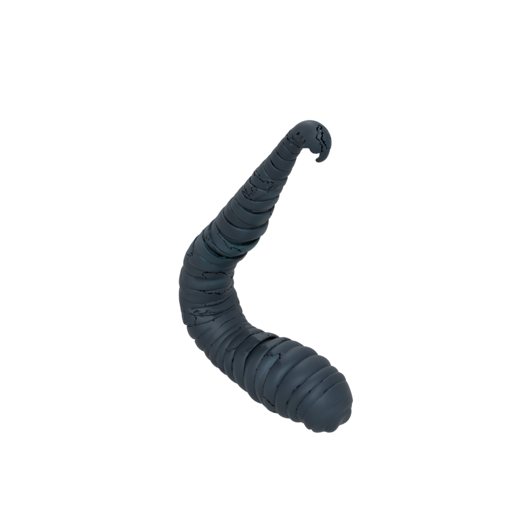 Obsidian Soft Articulated Worm