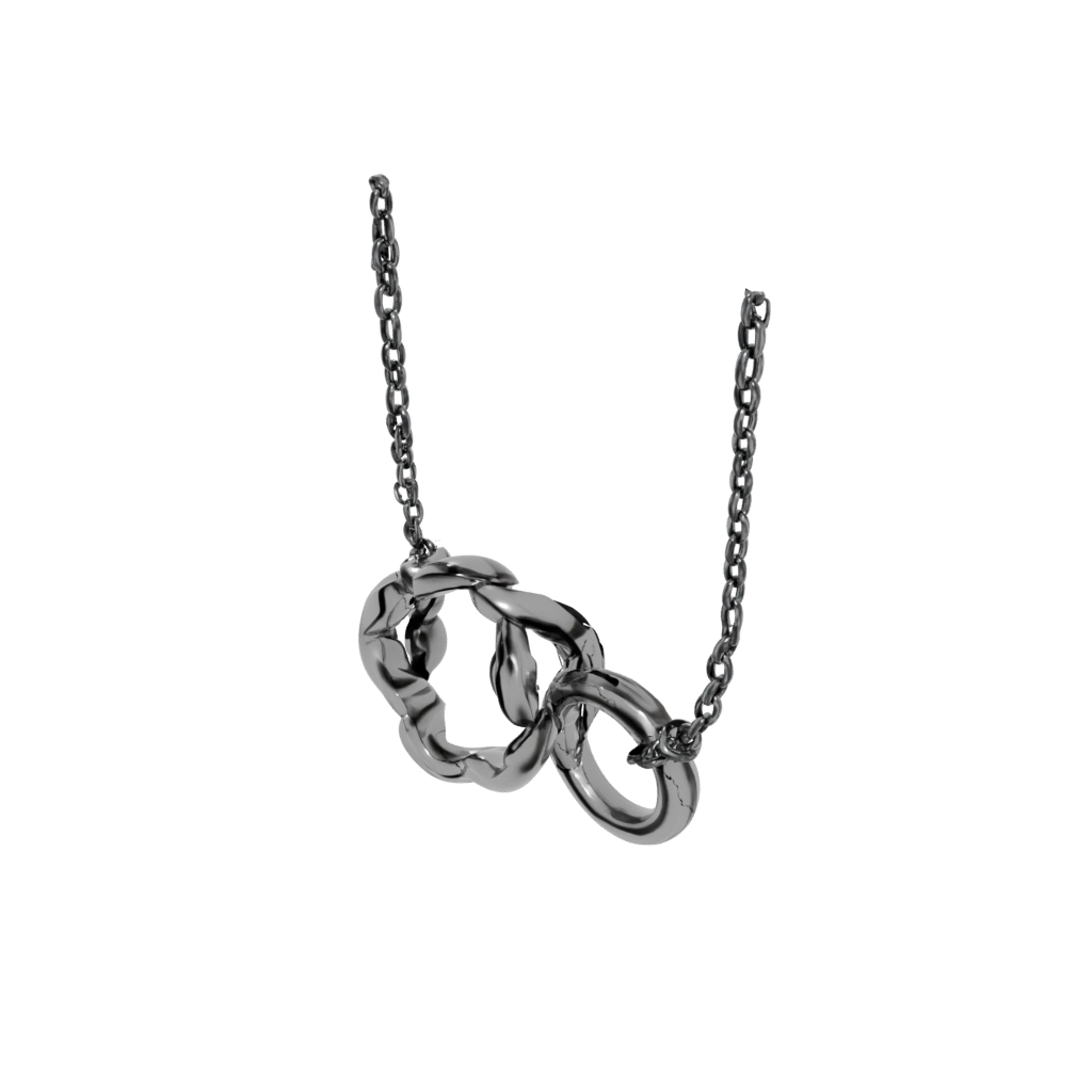 Obsidian Soft Interlocking Ring Chain