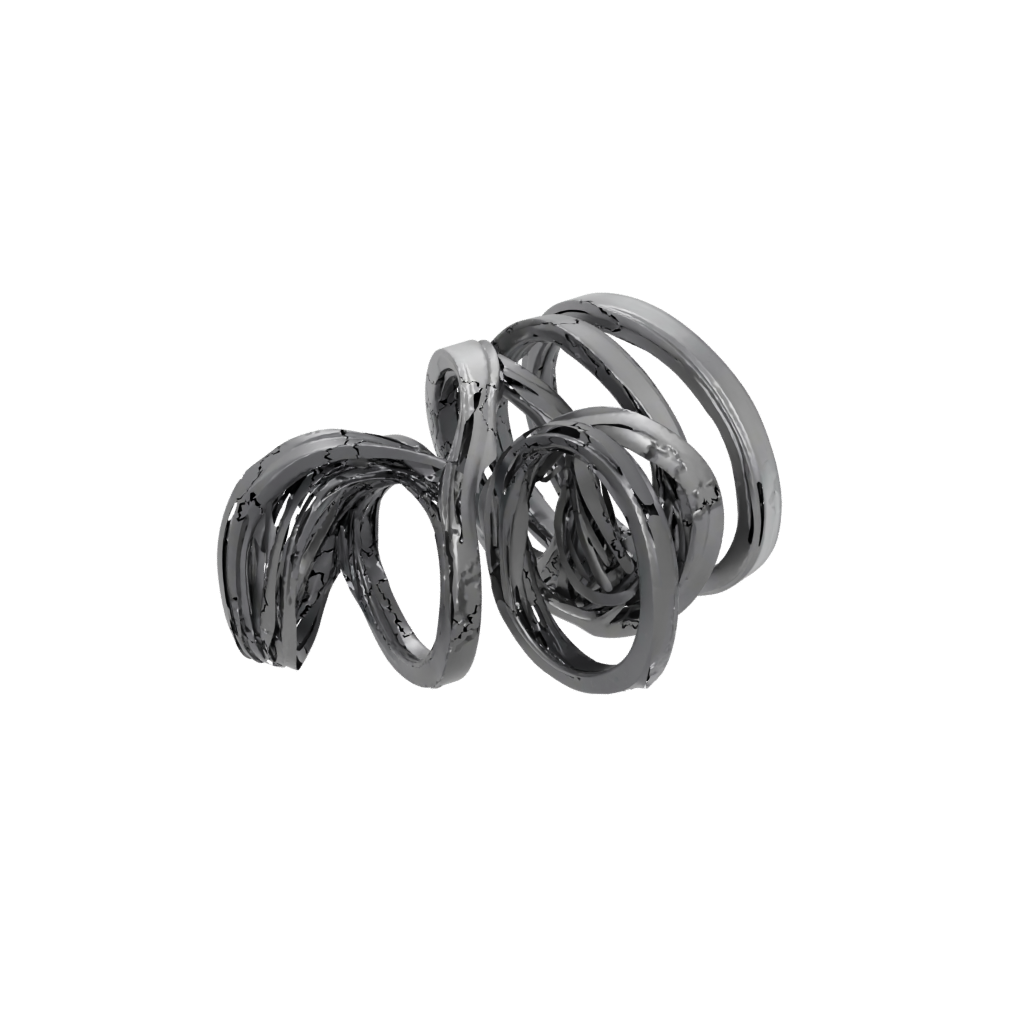 Obsidian Soft Nested Rotating Rings