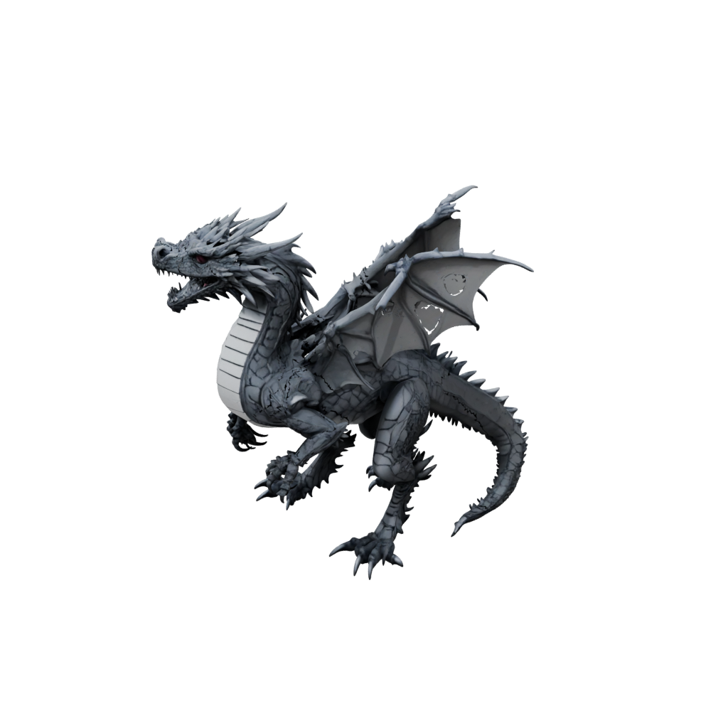 Obsidian Articulated Dragon Long