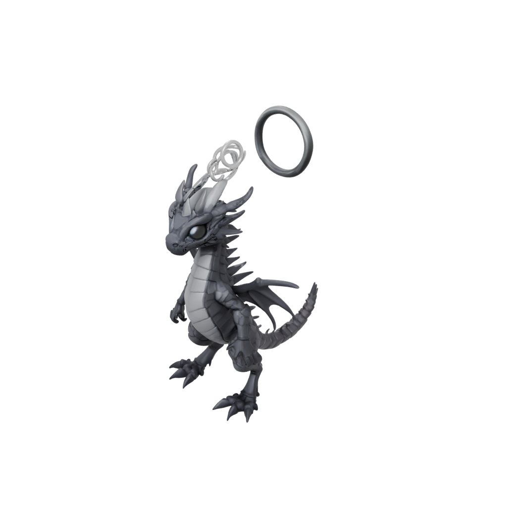 Obsidian Articulated Keychain Dragonling