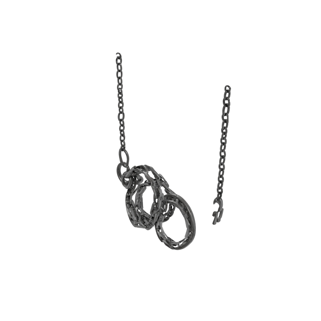 Obsidian Interlocking Ring Chain
